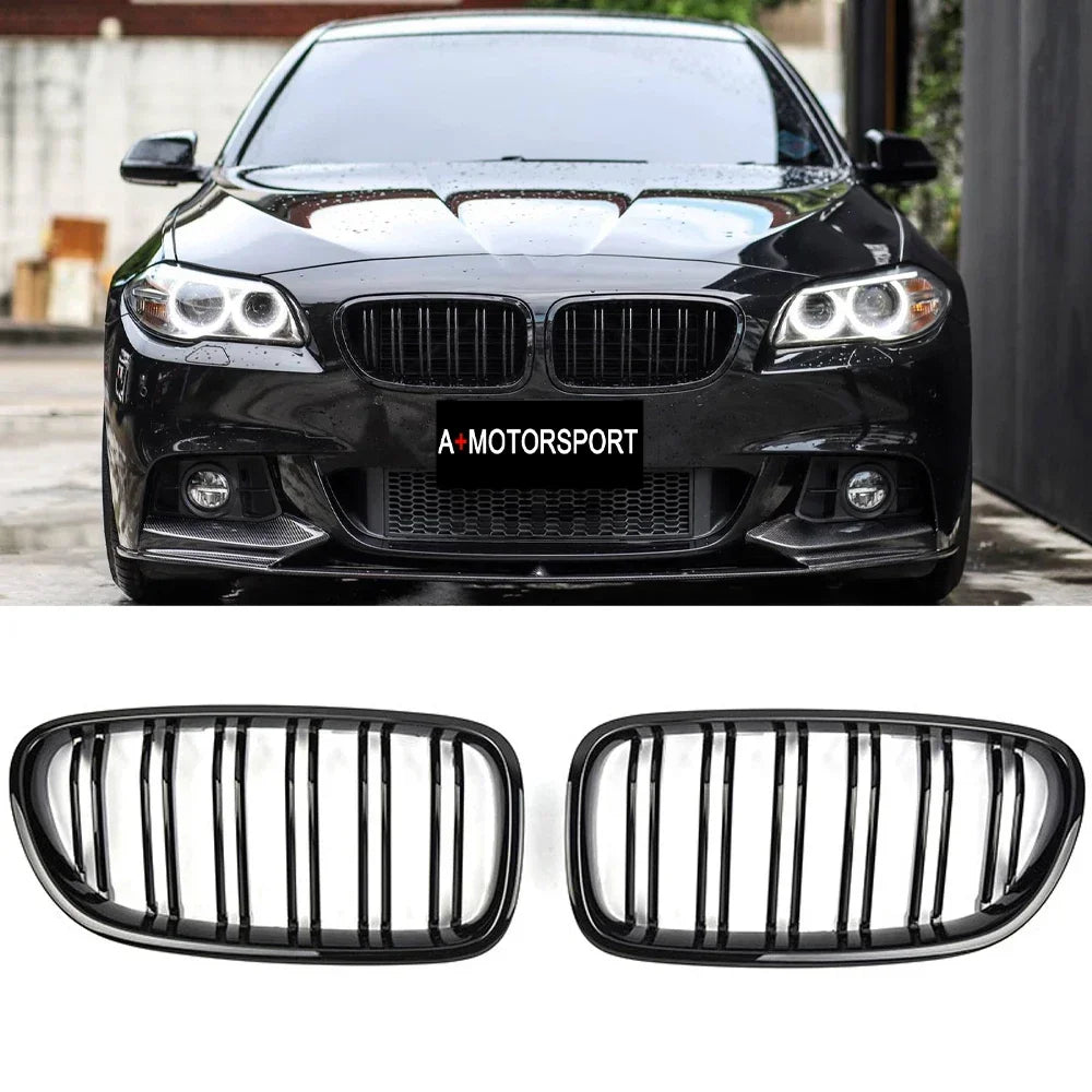 Car Gloss Black Kidney Grill Dual Slats Racing Grill For BMW 5 Series F10 F11 F18 520d 530d 540i 2010-2017 Replacement Part