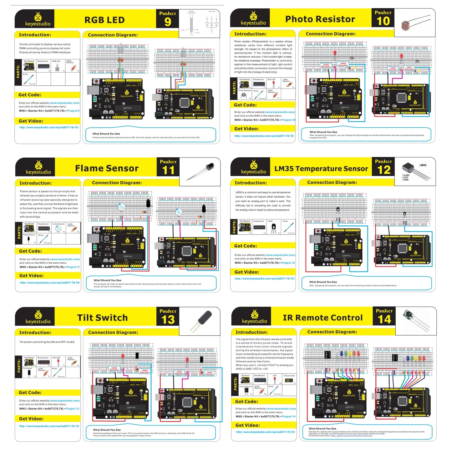 NEW ! Keyestudio Super Starter kit with V4.0 Board for Arduino Starter kit for UNOR3 32Projects + Tutorial W/Gift Box