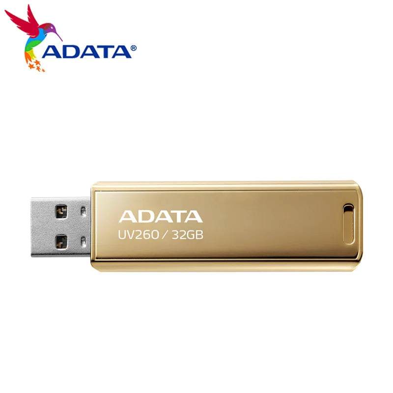 ADATA Gold USB 2.0 Pen Drive UV260 32GB Metal USB Flash Drive for Computer