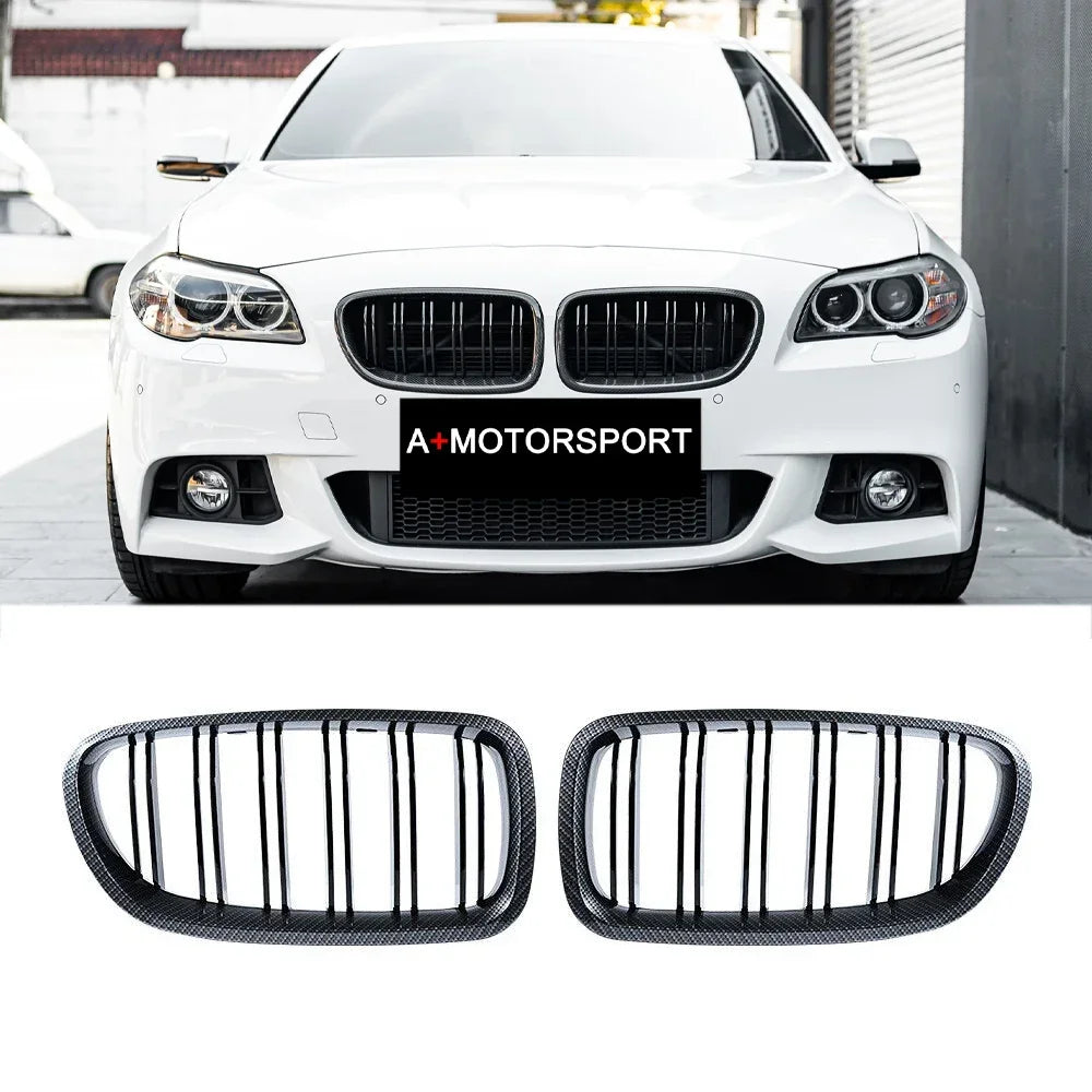 Car Gloss Black Kidney Grill Dual Slats Racing Grill For BMW 5 Series F10 F11 F18 520d 530d 540i 2010-2017 Replacement Part