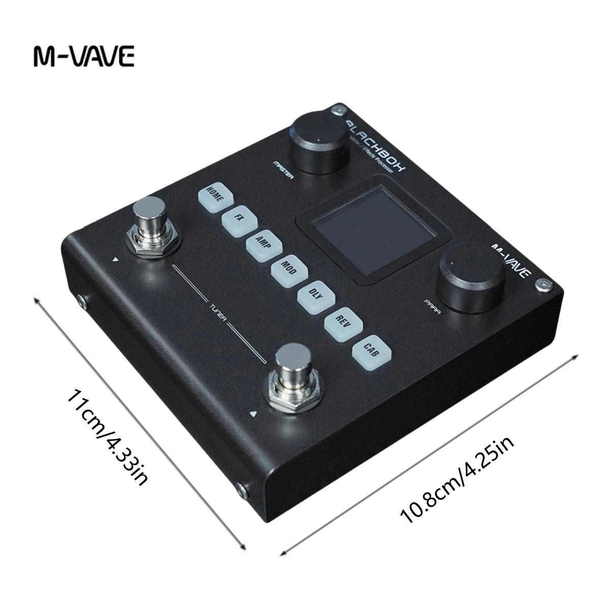 M-VAVE BLACKBOX Multifunctional Guitar/Bass Effect Pedal Effector（Built-in battery）, 80 editable Presets, 6 Effects Modules