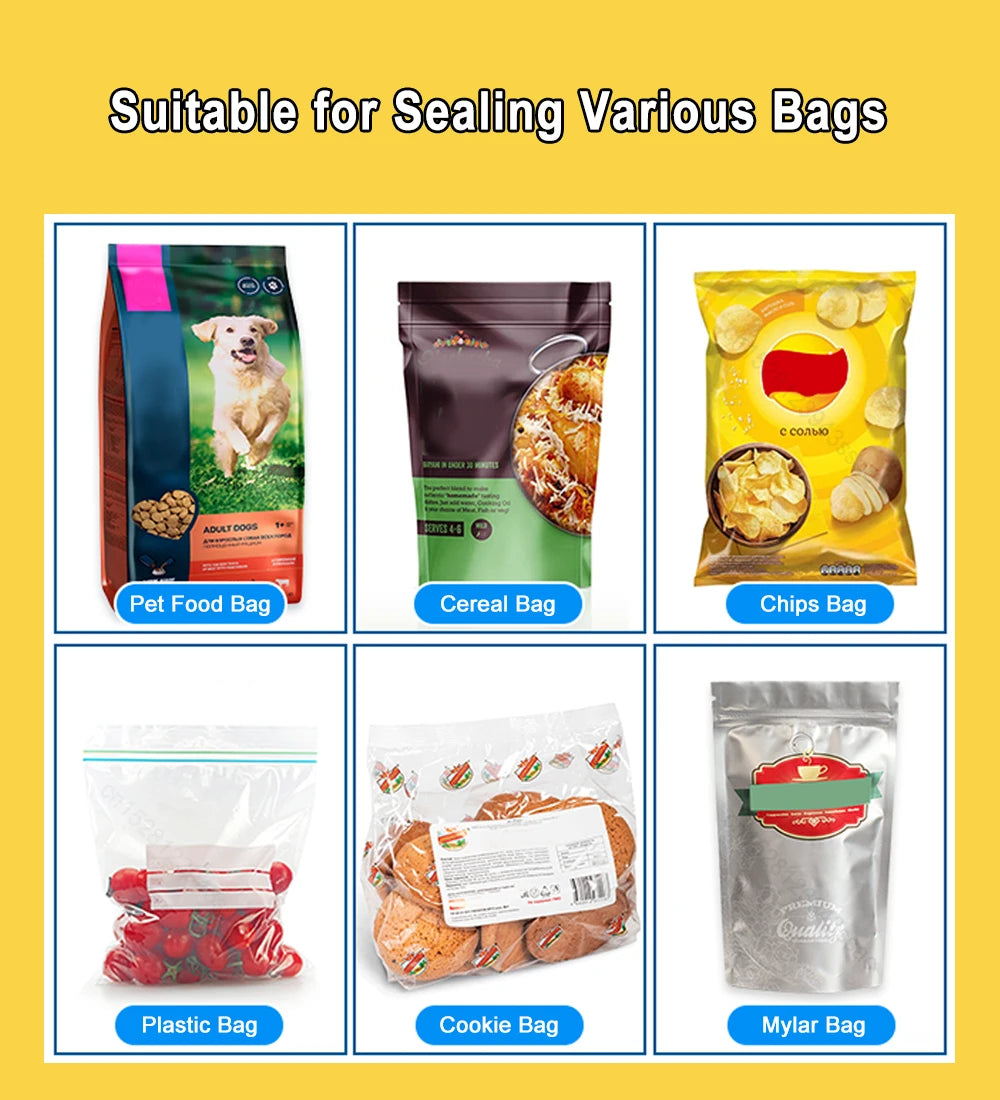 Plastic Bag Sealer Mini Heat Bag Sealing Machine Food Packaging Plastic Bags Sealer Clip Bag Handheld Rechargeable Heat Sealer