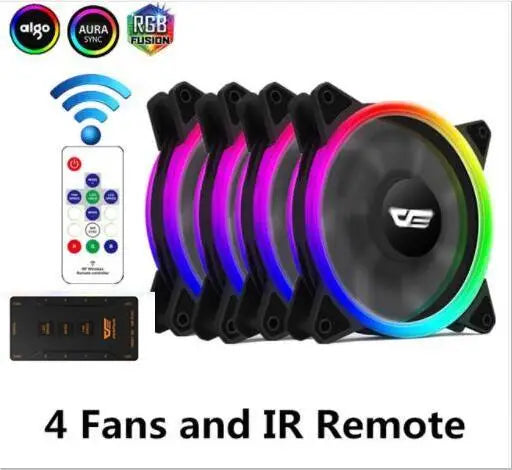 Darkflash DR11 PRO aura sync ARGB Mute 120mm FAN PC Computer Case Cooling Fan RGB remote control Double halo Cooler 12CM LED Fan