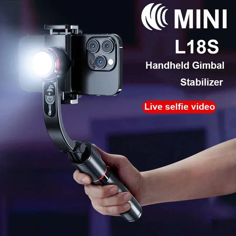 L18S 1360 Rotation Following shooting Mode Gimbal Stabilizer Selfie Stick Tripod gimbal For iPhone Smartphone live photography