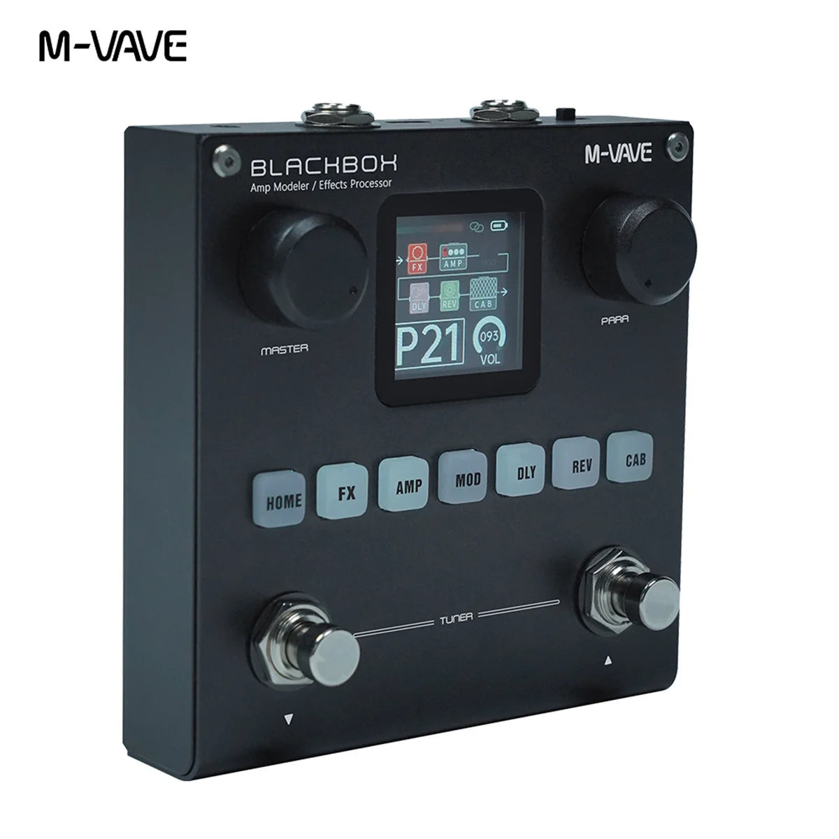 M-VAVE BLACKBOX Multifunctional Guitar/Bass Effect Pedal Effector（Built-in battery）, 80 editable Presets, 6 Effects Modules