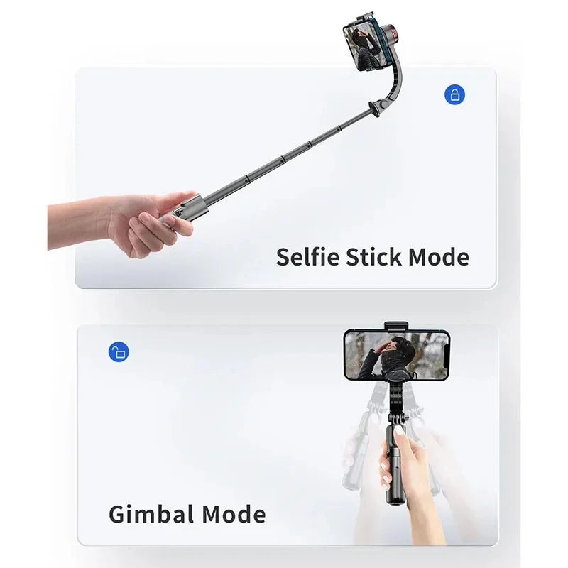 L18S 1360 Rotation Following shooting Mode Gimbal Stabilizer Selfie Stick Tripod gimbal For iPhone Smartphone live photography