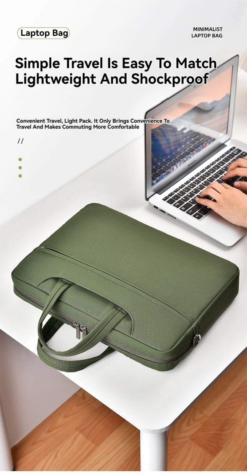 17 Inches Laptop Sleeve Bag Notebook Computer Pouch for Macbook Hp Dell Shockproof Briefcase Travel Business Women Men Case New