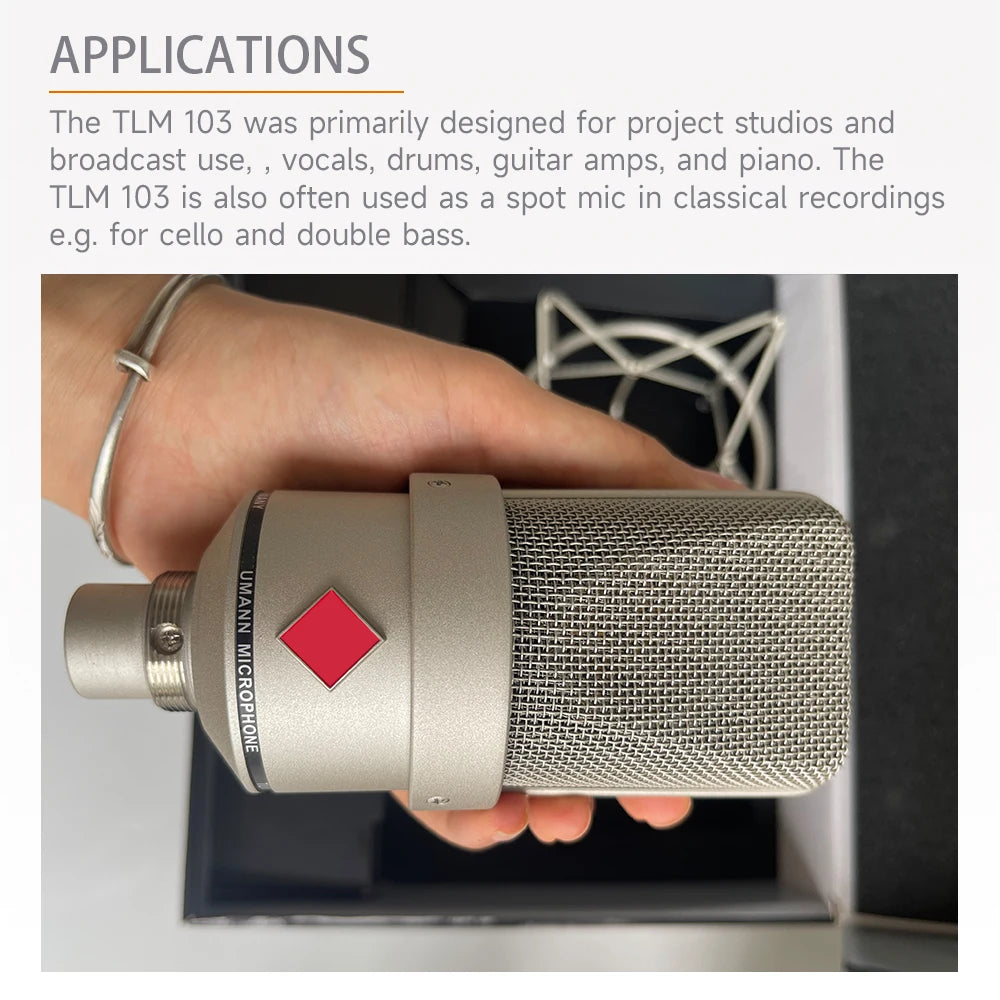 TLM 103 Studio Condenser Sound Recording Microphone Condenser Microphone voice over for studio recording