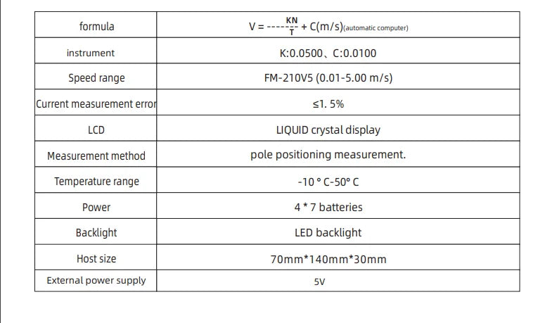 Portable flow meter FM-210V5 digital water flow meter 0.01-5.00 m/s open channel river reservoir field irrigation flowmeter