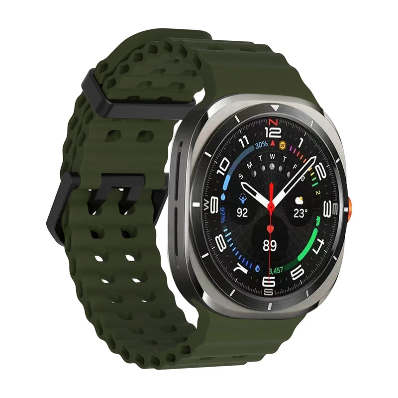 1:1 Marine Band For Samsung Galaxy Watch Ultra 47mm Strap Accessories Sport Silicone Bracelet Correa For Samsung Galaxy Ultra 47