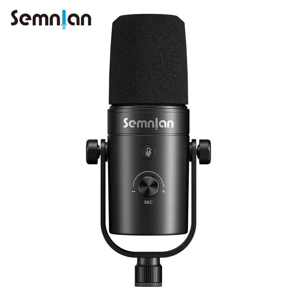 SEMNLAN Dynamic Microphone XLR/USB Online Game Streaming Podcast Live PC Song Phone Recording RGB YouTube Video Studio Mic MK-8