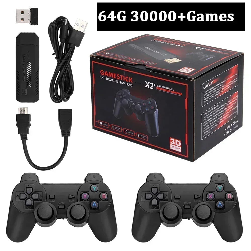 X2 Plus GD10 Game Stick 256G 4K HD Video Game Console Double Wireless 2.4G Controller Retro Console Christmas Gift