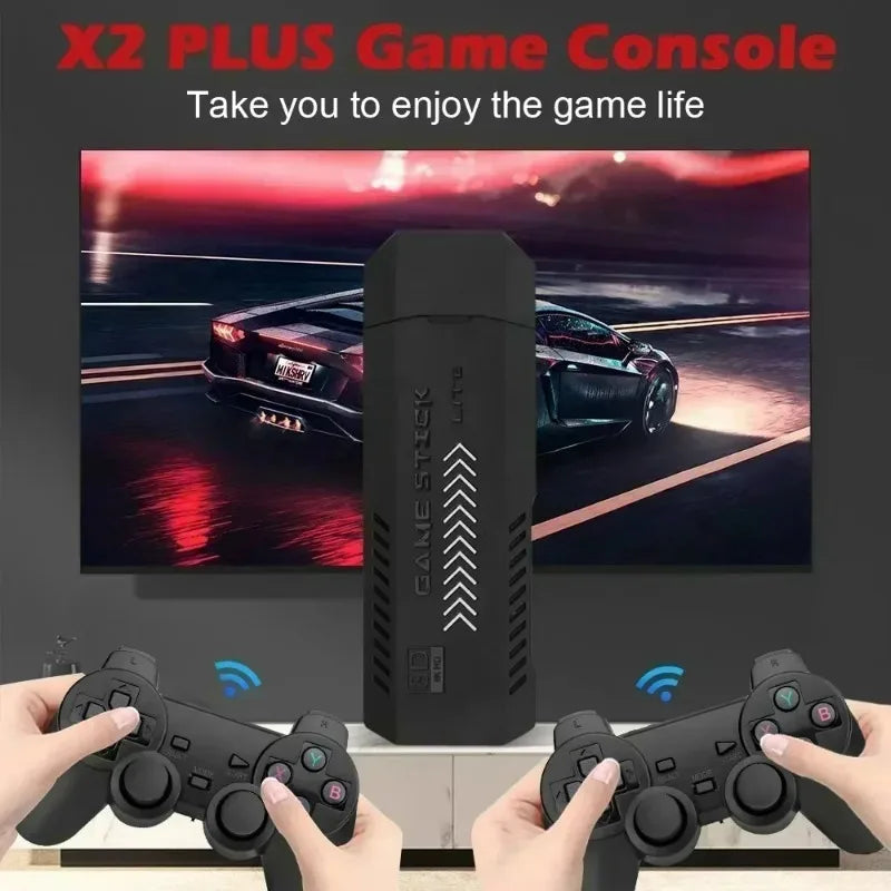 X2 Plus GD10 Game Stick 256G 4K HD Video Game Console Double Wireless 2.4G Controller Retro Console Christmas Gift