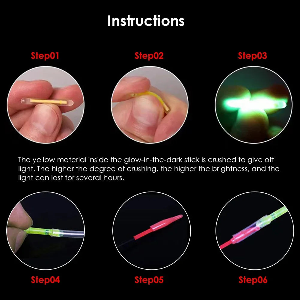 50PCS Firefly Fluorescent Rod Light Fishing Floating Rod Light Dark Luminous Rod Outdoor Fishing Fluorescent Rod Light