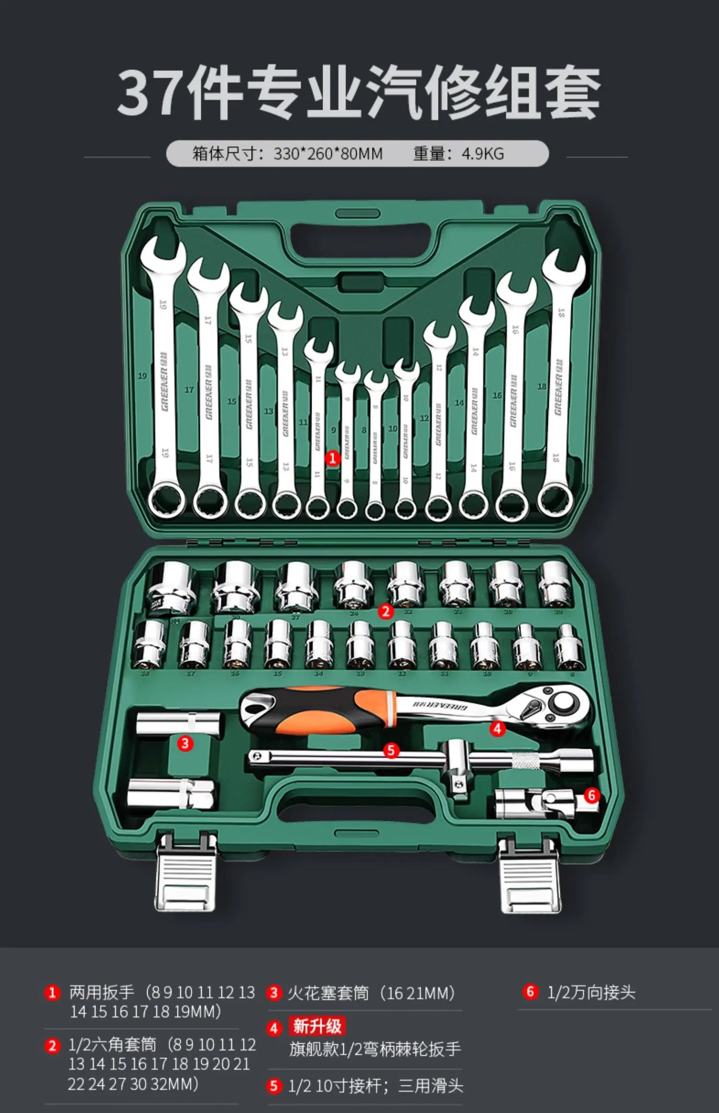 NEW Auto Repair Tools Box Sets Electrician Spanner Anti-fall Case Waterproof Shockproof Safety Parts Organizer Anti-fall Toolbox