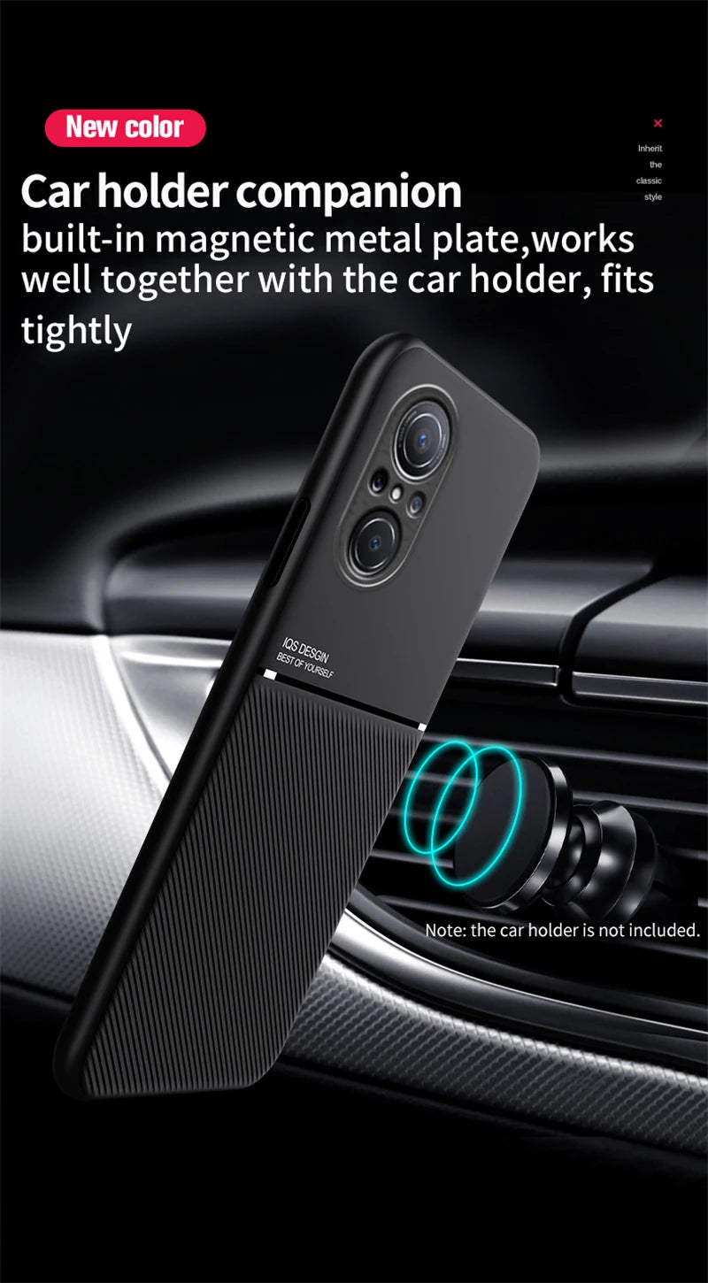 For Hauwei Nova 9 Case Leather Magnet Car Holde Phone Case For Huawei Nova 9 SE Huawey Nova9se Silicone Shockproof Back Cover