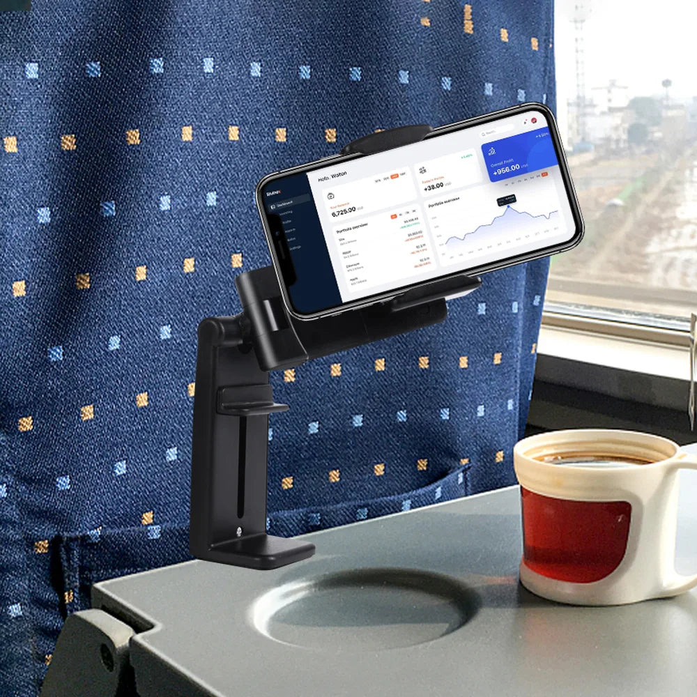 Universal Airplane Phone Holder Portable Travel Stand Desk Flight Foldable Rotatable Selfie Holding Train Seat Stand Support