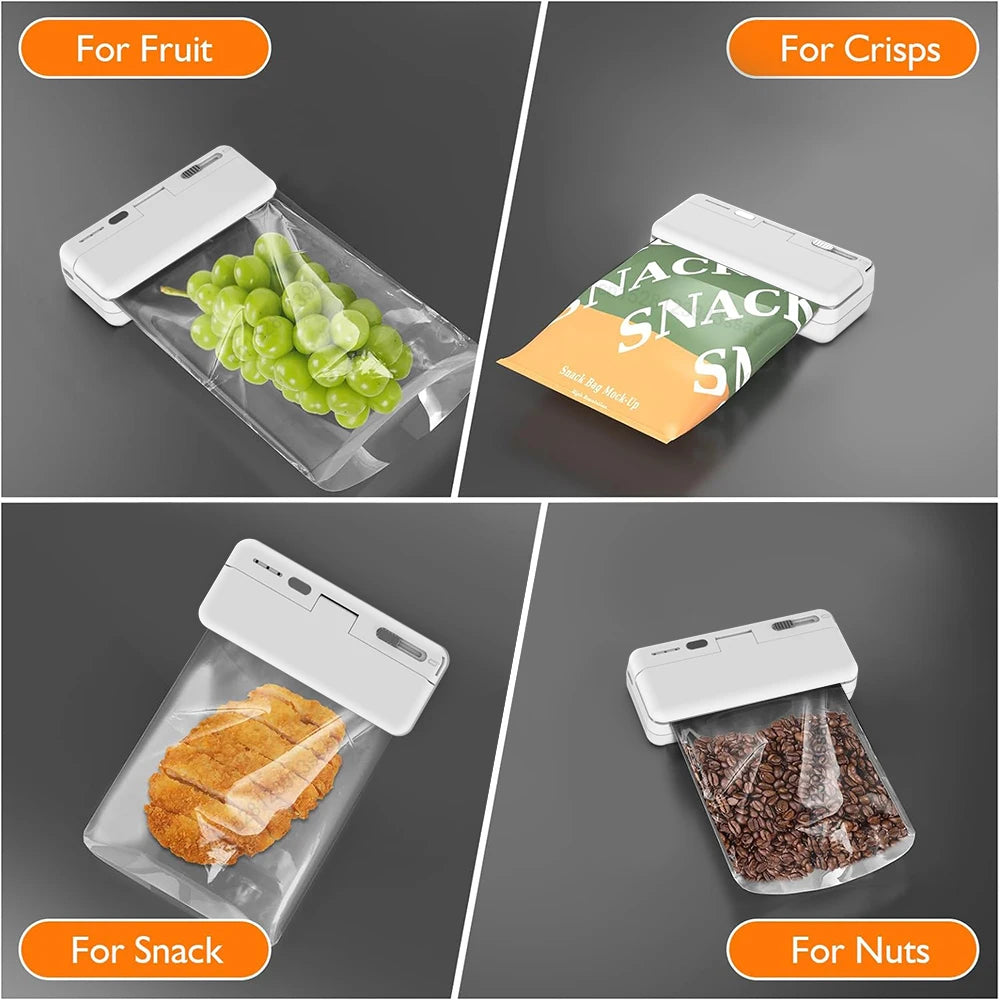 Plastic Bag Sealer Mini Heat Bag Sealing Machine Food Packaging Plastic Bags Sealer Clip Bag Handheld Rechargeable Heat Sealer