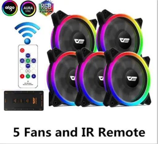 Darkflash DR11 PRO aura sync ARGB Mute 120mm FAN PC Computer Case Cooling Fan RGB remote control Double halo Cooler 12CM LED Fan