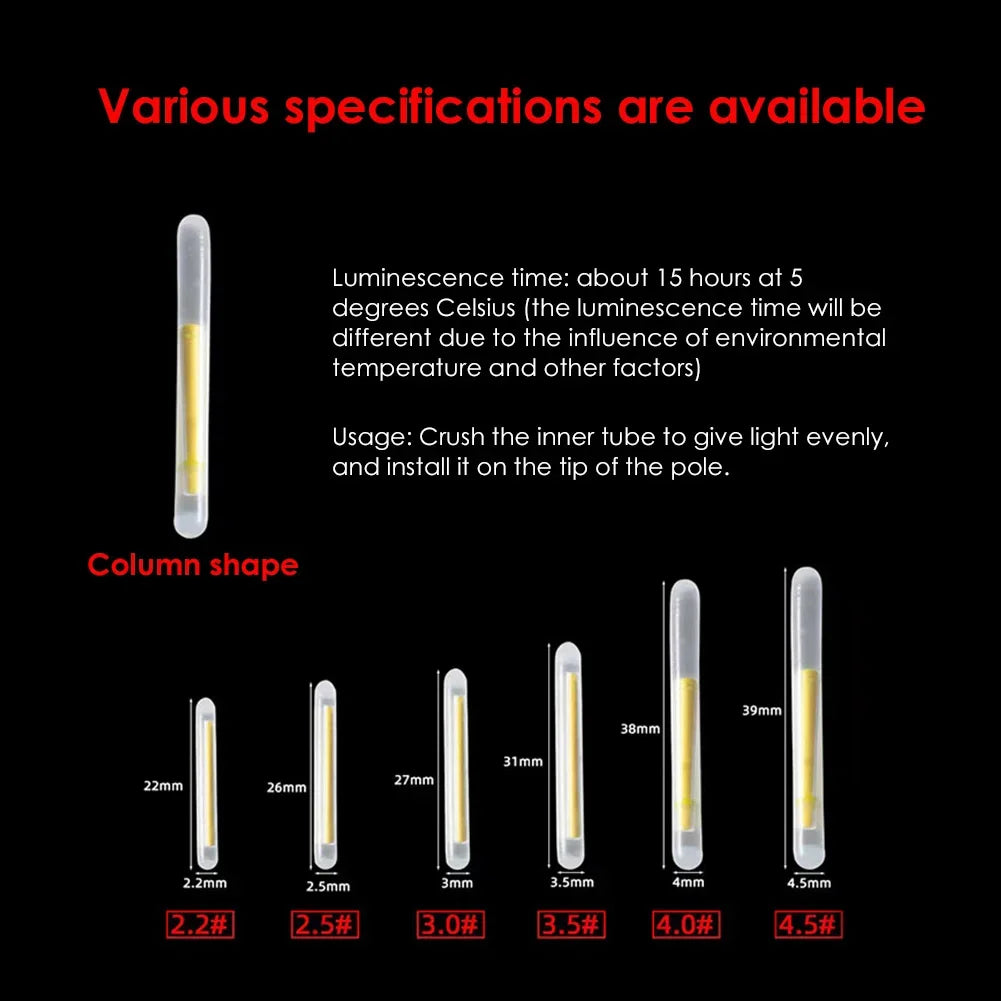 50PCS Firefly Fluorescent Rod Light Fishing Floating Rod Light Dark Luminous Rod Outdoor Fishing Fluorescent Rod Light