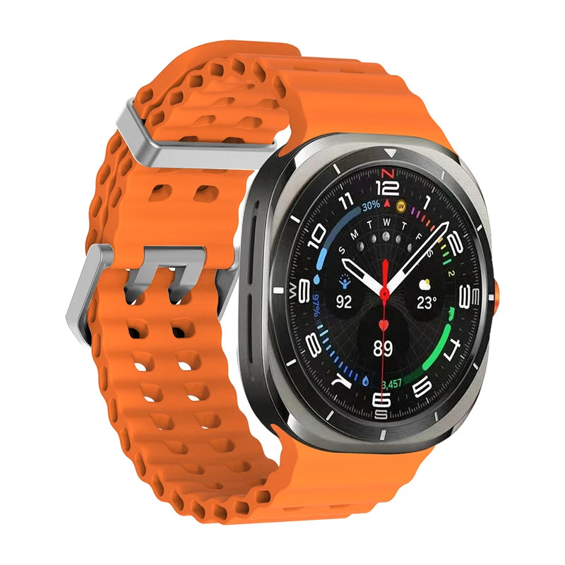 1:1 Marine Band For Samsung Galaxy Watch Ultra 47mm Strap Accessories Sport Silicone Bracelet Correa For Samsung Galaxy Ultra 47