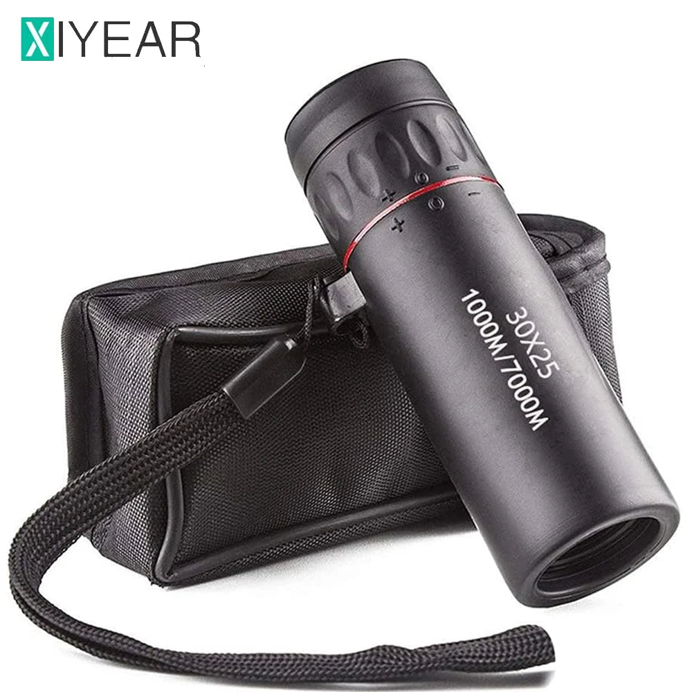 30X25 Telescope 60/100X25 Optical Zoom Field View Telescopes Red Film Hunting HD Adjustable Focal Length 8X Monocular Telescope