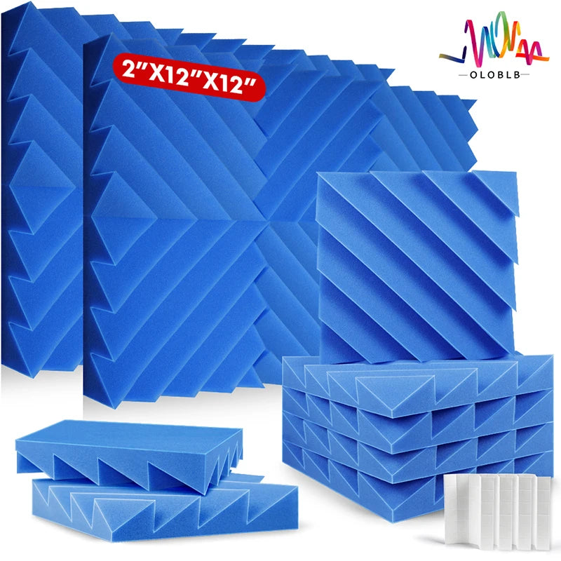 Acoustic Treatment Foam 6/12/24 Pcs, Studio Acoustic Foam Panels, Sound Equipment Home Music Accessories Isolation Wall Pad