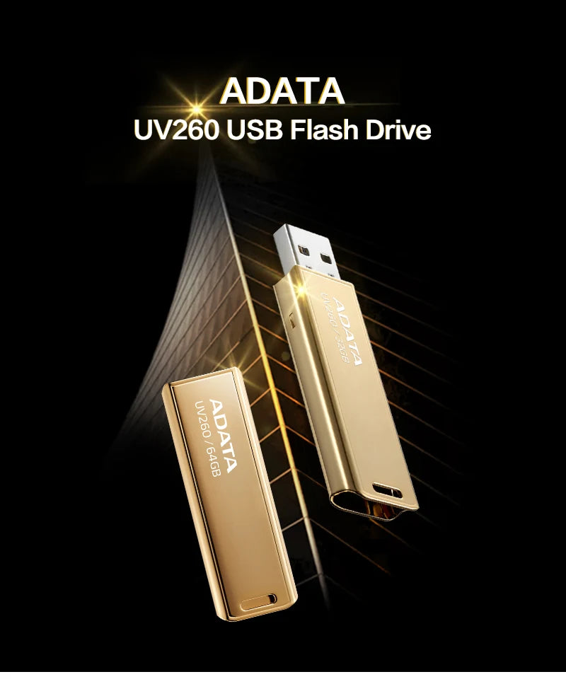 ADATA Gold USB 2.0 Pen Drive UV260 32GB Metal USB Flash Drive for Computer