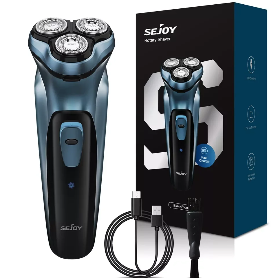 SEJOY Rechargeable Wet & Dry Use Electric Shaver Pop-up Hair Trimmer Rotary Shaving Machine Razor