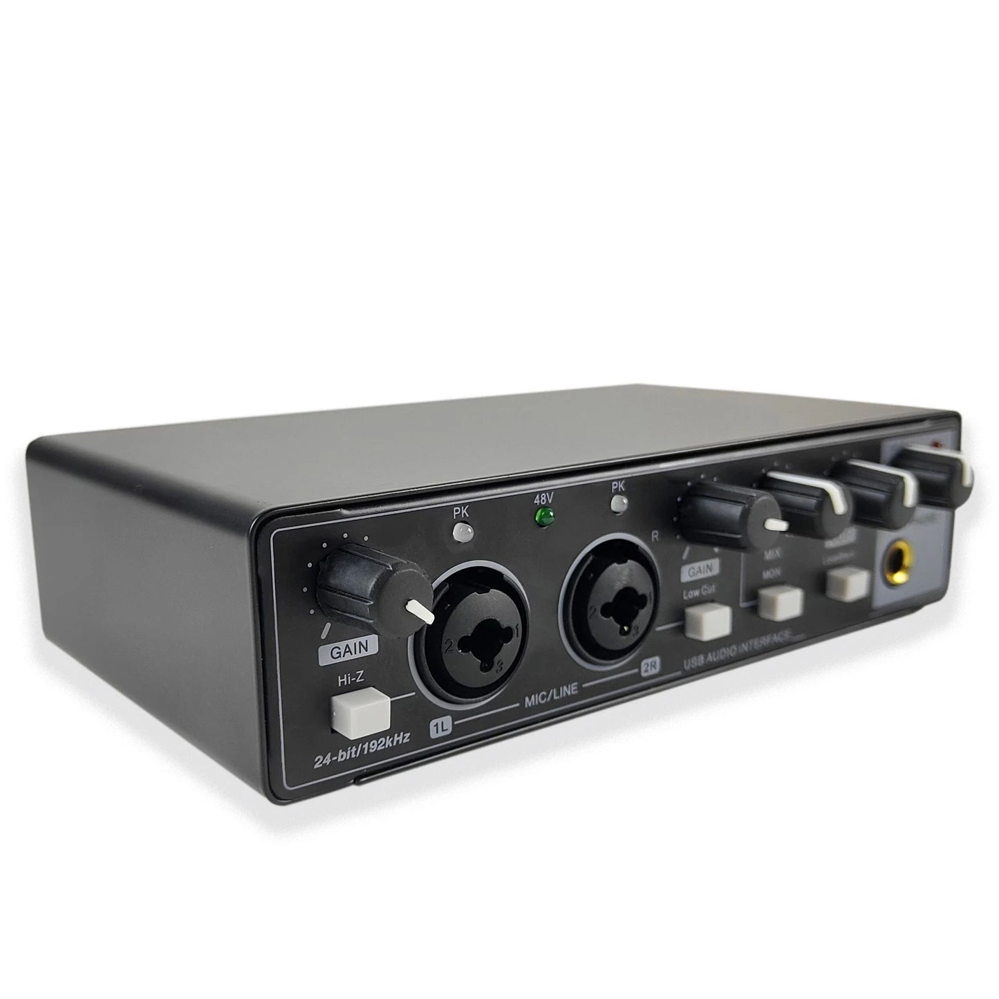 Sound Card Studio Record Professional USB Audio Interface Sound Equipment With Loopback Monitoring 48V Phantom for Recording