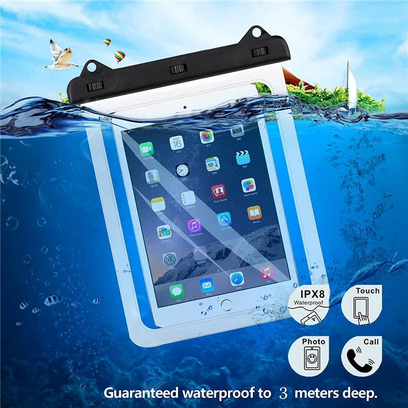 Waterproof Tablet Bag Pouch Case for Samsung Galaxy Tab A8 A7 S6 S7 Lite Xiaomi Pad 5 Kindle Lenovo Android Universal Full Cover