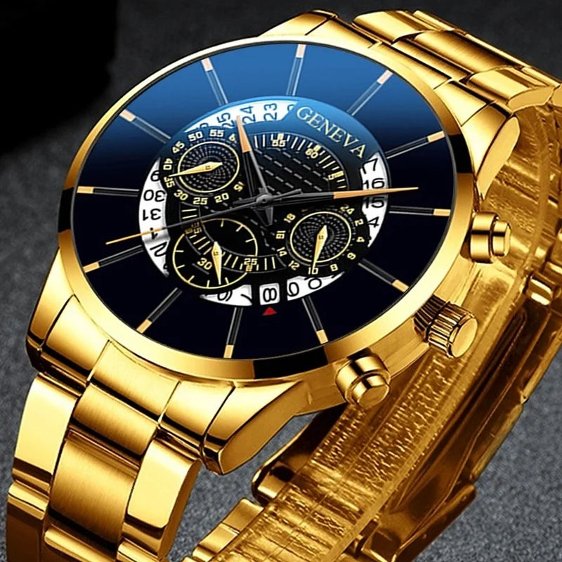 Men Watch Fashion Stainless Steel Luxury Calendar Business Exquisite Watches Male Clock Sports Wristwatch Relogio Masculino