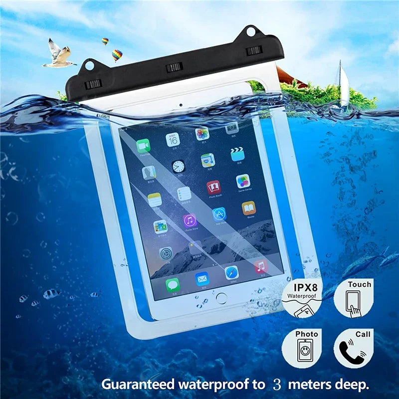 Waterproof Tablet Bag Pouch Case for Samsung Galaxy Tab A8 A7 S6 S7 Lite Xiaomi Pad 5 Kindle Lenovo Android Universal Full Cover