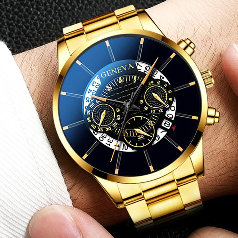 Men Watch Fashion Stainless Steel Luxury Calendar Business Exquisite Watches Male Clock Sports Wristwatch Relogio Masculino