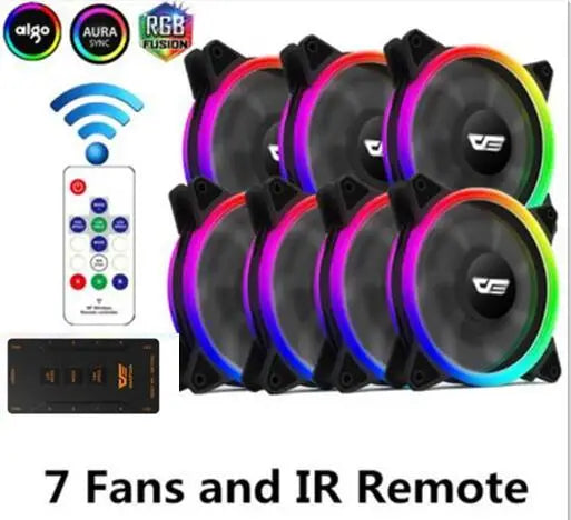 Darkflash DR11 PRO aura sync ARGB Mute 120mm FAN PC Computer Case Cooling Fan RGB remote control Double halo Cooler 12CM LED Fan