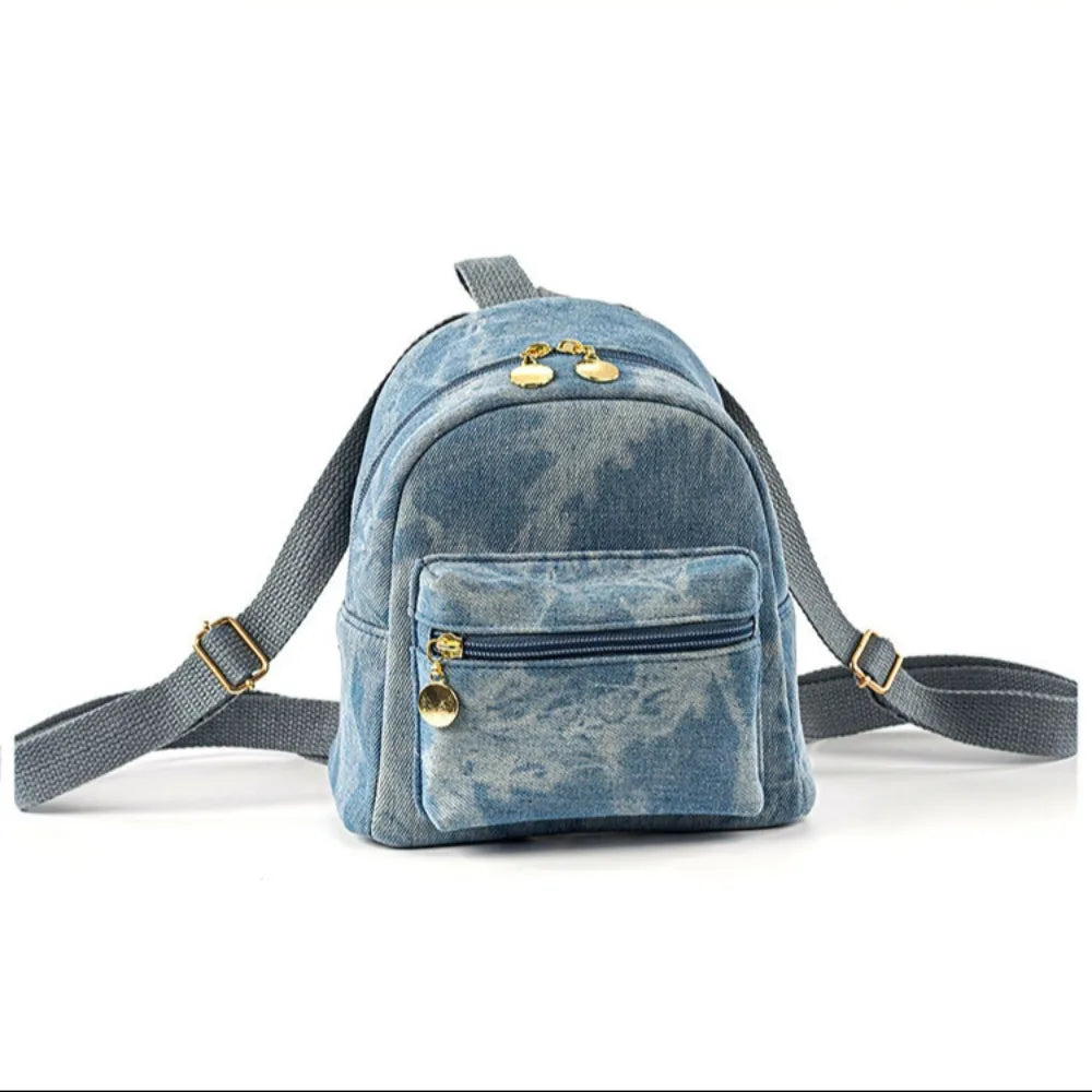 Denim Fashion Backpacks for Women Latest Trend Students School Bag Small Mini Rucksack Mochilas Para Mujer  Bolsa Feminina