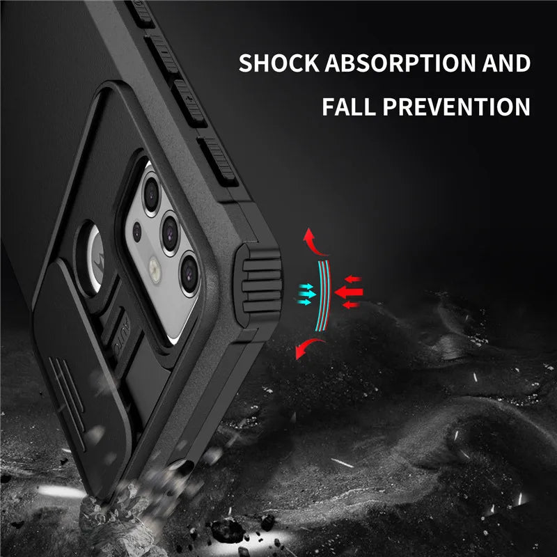 For Motorola Moto G Stylus 5G G Pure Power 2021 Case Slide Camera Lens Rugged Armor Cases For E7 E7i Power Stand Holder Cover