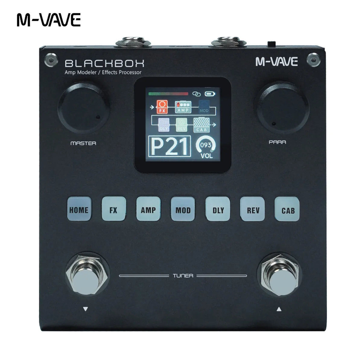 M-VAVE BLACKBOX Multifunctional Guitar/Bass Effect Pedal Effector（Built-in battery）, 80 editable Presets, 6 Effects Modules