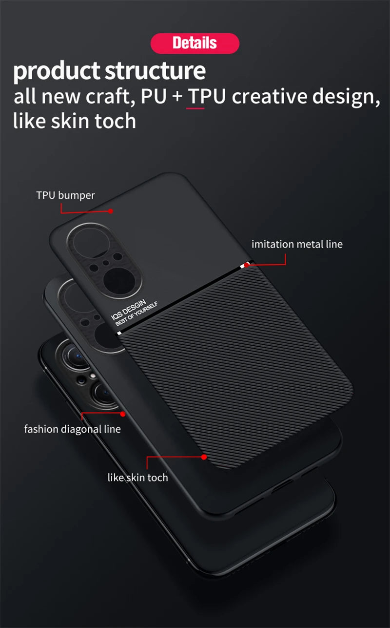 For Hauwei Nova 9 Case Leather Magnet Car Holde Phone Case For Huawei Nova 9 SE Huawey Nova9se Silicone Shockproof Back Cover