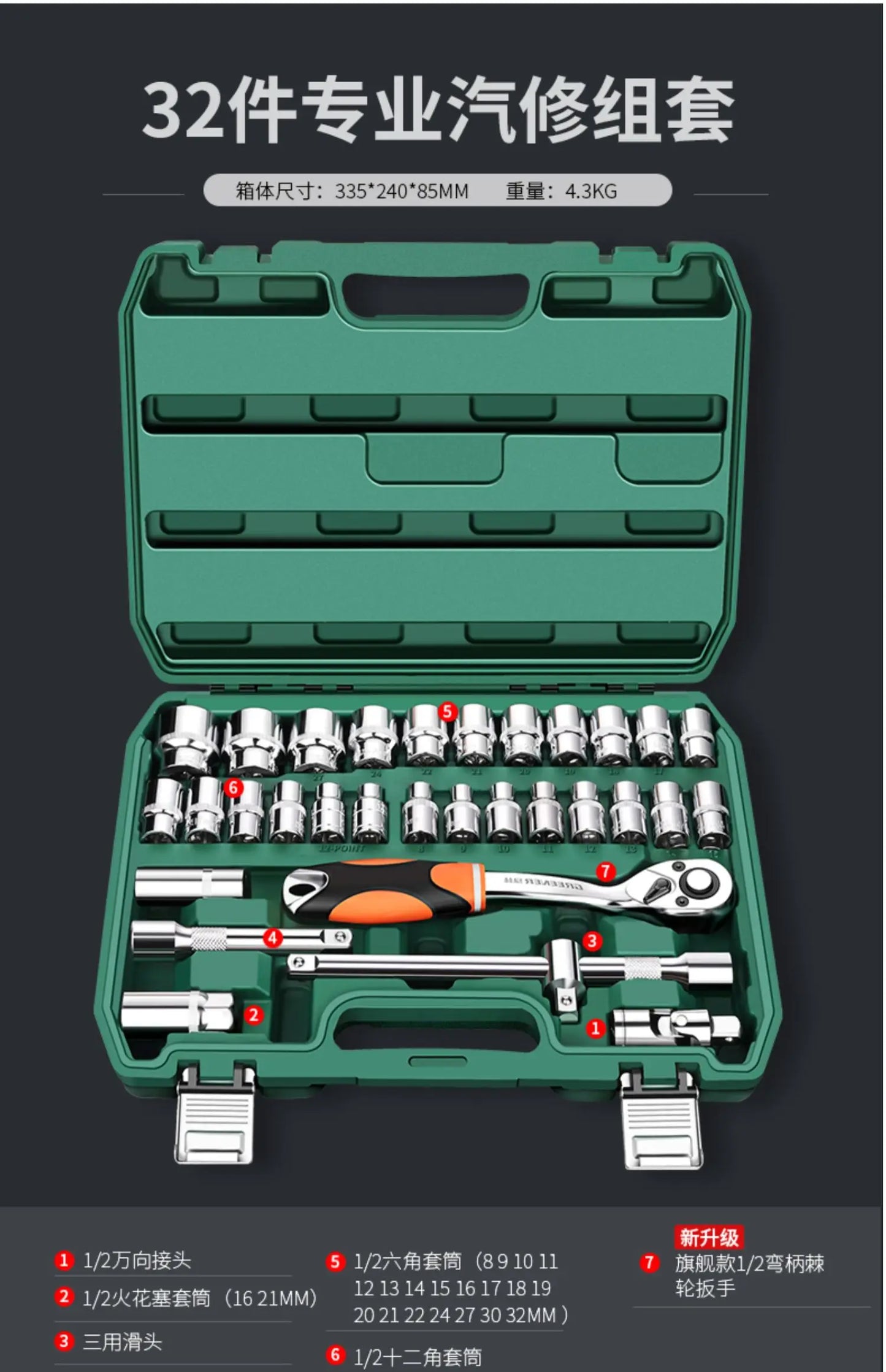 NEW Auto Repair Tools Box Sets Electrician Spanner Anti-fall Case Waterproof Shockproof Safety Parts Organizer Anti-fall Toolbox