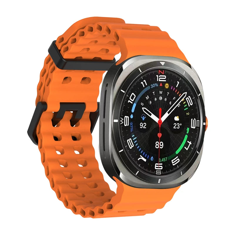 1:1 Marine Band For Samsung Galaxy Watch Ultra 47mm Strap Accessories Sport Silicone Bracelet Correa For Samsung Galaxy Ultra 47