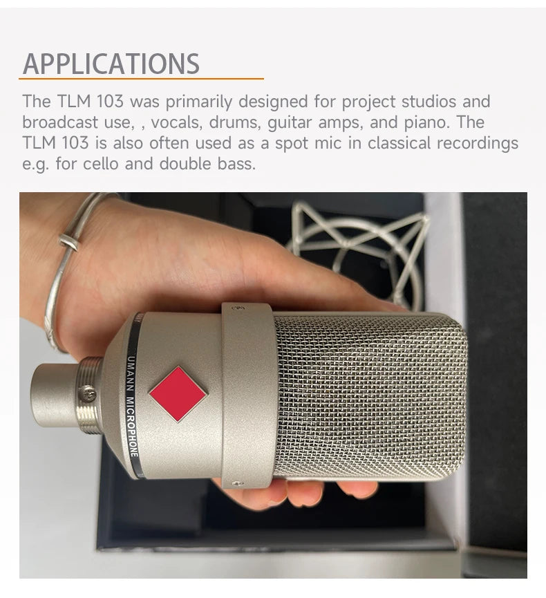 TLM 103 Studio Condenser Sound Recording Microphone Condenser Microphone voice over for studio recording