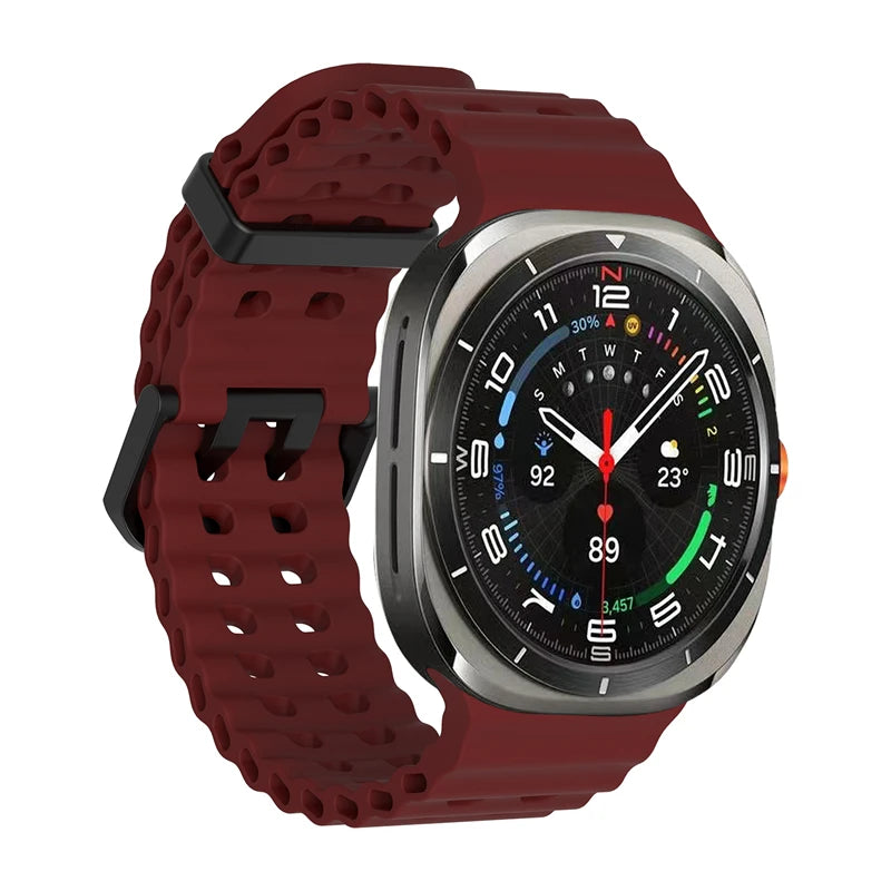 1:1 Marine Band For Samsung Galaxy Watch Ultra 47mm Strap Accessories Sport Silicone Bracelet Correa For Samsung Galaxy Ultra 47