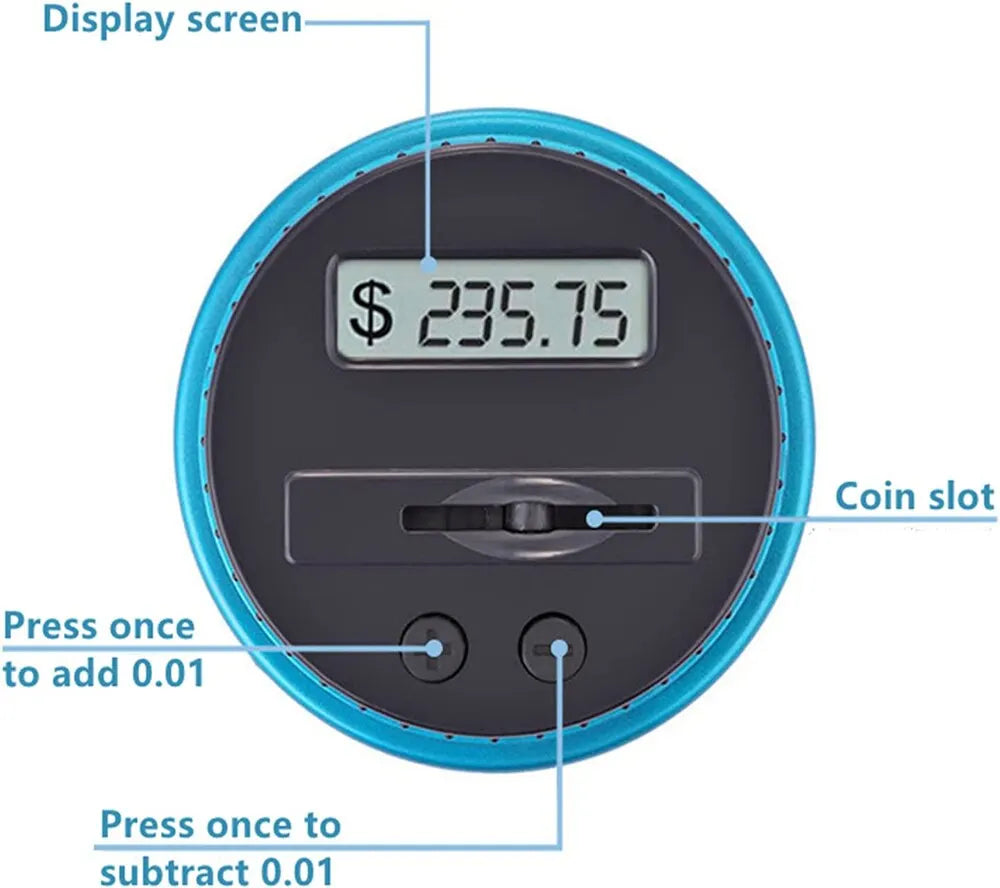 Electronic Piggy Bank Counter Coin Digital LCD Counting Coin Money Saving Box Jar Coins Storage Box For USD EURO Money Gifts