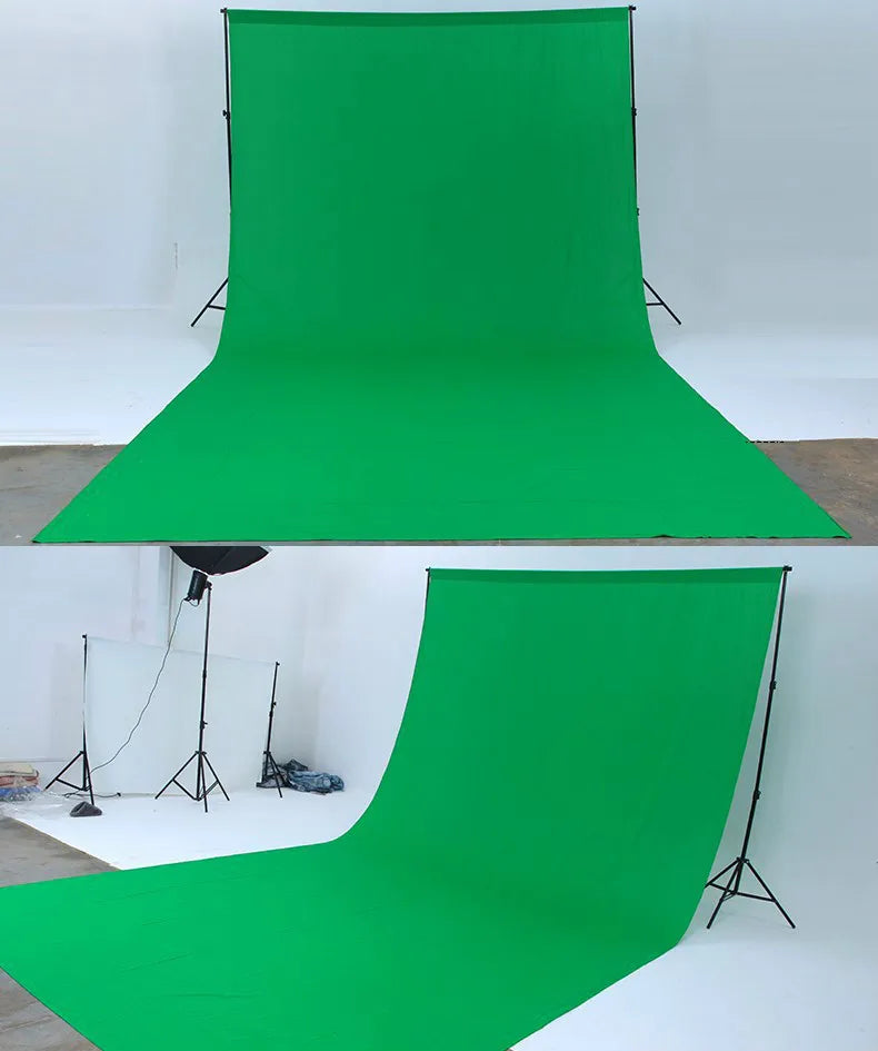 Photography Backdrops Green Screen Chromakey Shooting Background Cloth Polyester Cotton Photo Studio with Stand for Live 3X6M