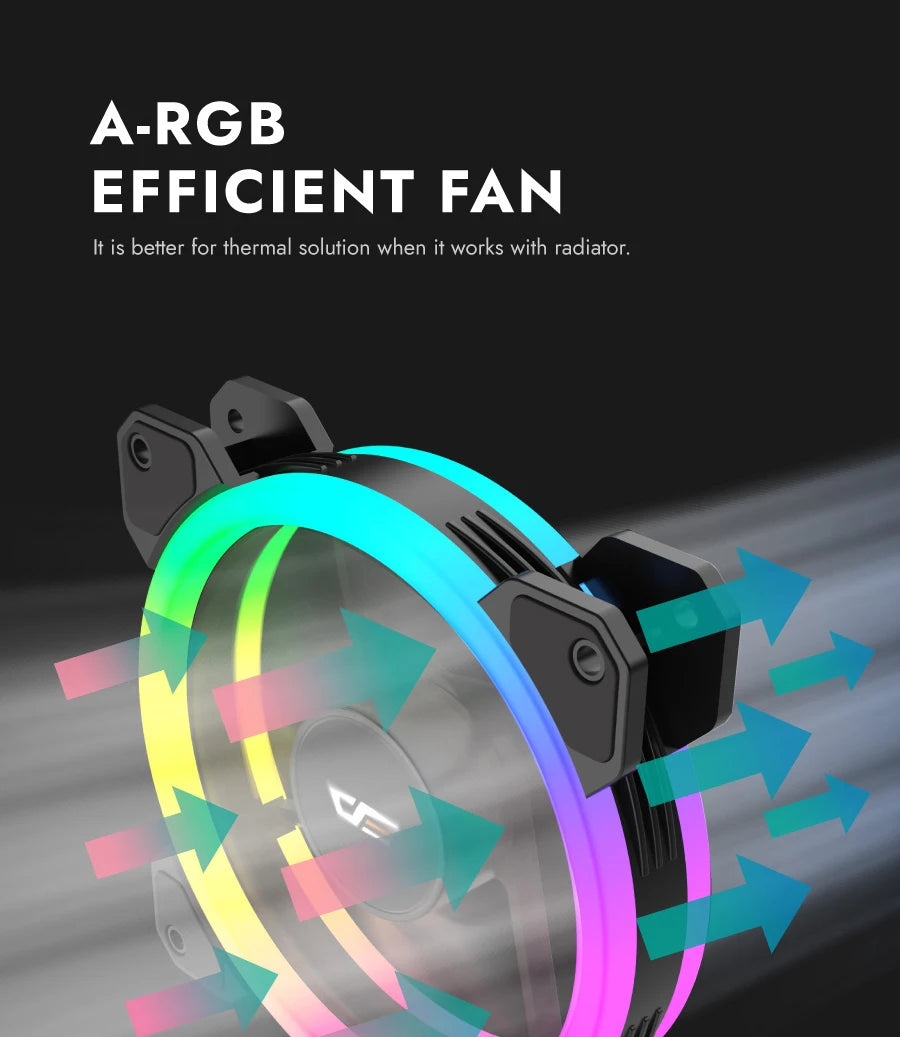 Darkflash DR11 PRO aura sync ARGB Mute 120mm FAN PC Computer Case Cooling Fan RGB remote control Double halo Cooler 12CM LED Fan