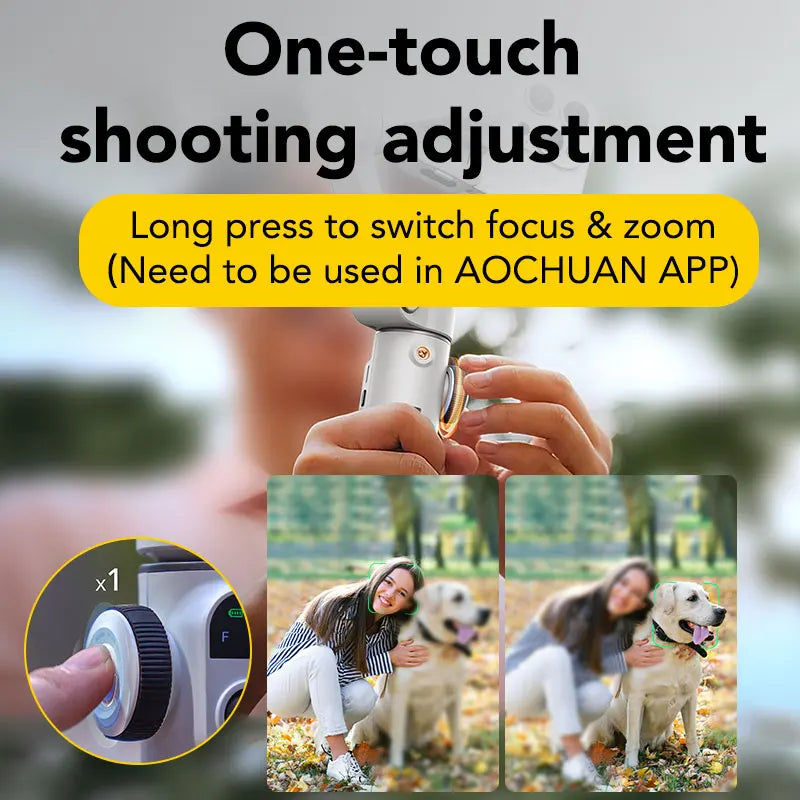 AOCHUAN Smart X2 Ai White Smartphone Gimbal Stabilizer Equipped with LED display Built in extension rod Handheld gimbal