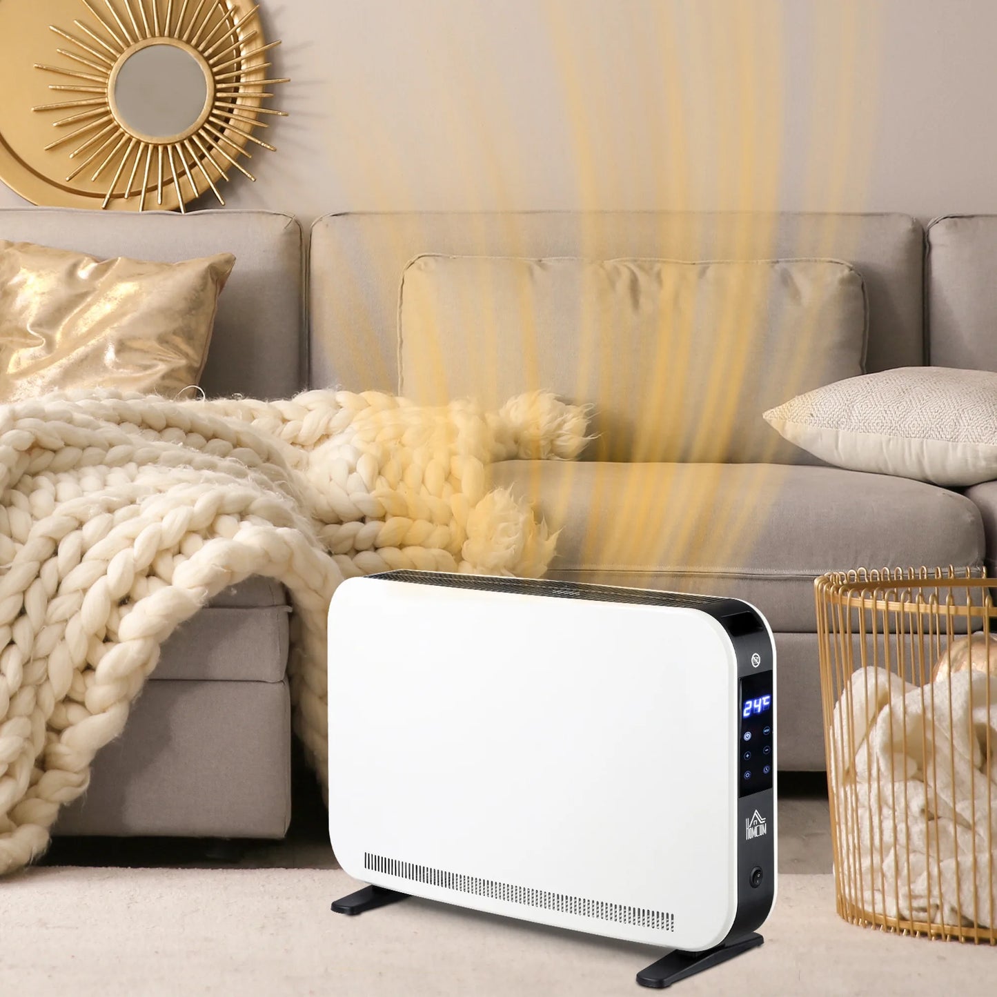 HOMCOM electric heater 1830-2180W with 3 heating modes White