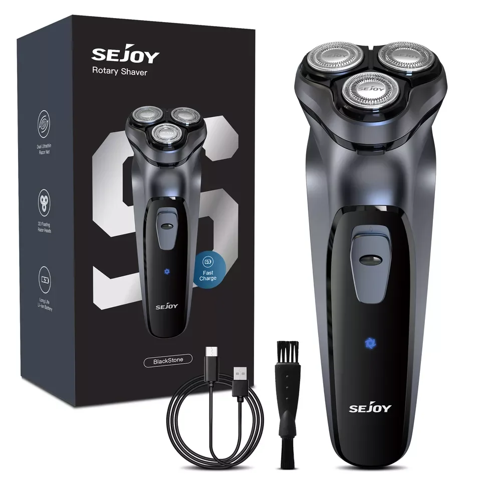 SEJOY Rechargeable Wet & Dry Use Electric Shaver Pop-up Hair Trimmer Rotary Shaving Machine Razor