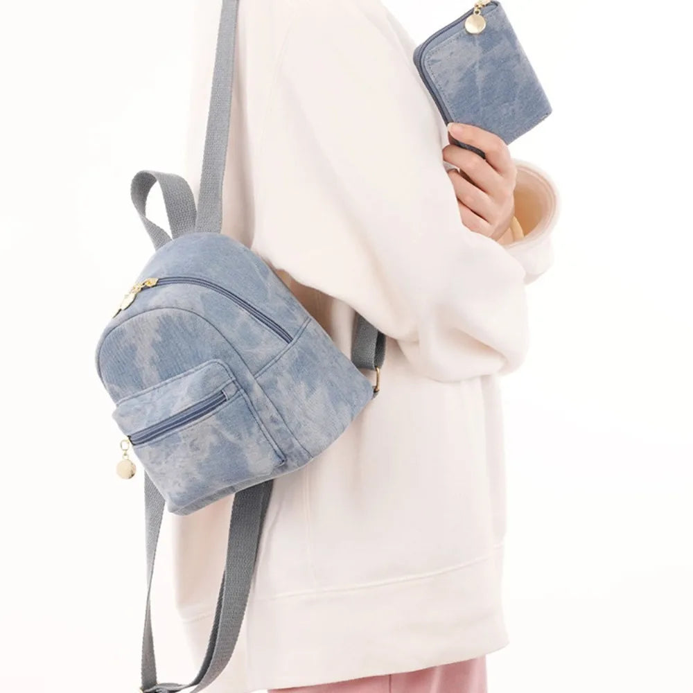 Denim Fashion Backpacks for Women Latest Trend Students School Bag Small Mini Rucksack Mochilas Para Mujer  Bolsa Feminina